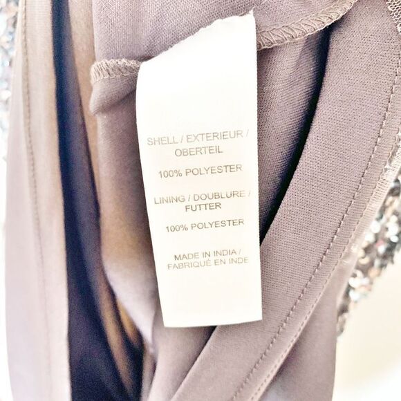 AIDAN MATTOX Formal Dark Grey, Open Back Sequin Beaded Sparkly Mini Dress SIZE 8 - Picture 6 of 15